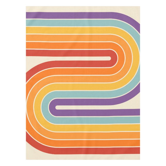 Nappe Retro 1970s Style Arched Stripes Geometric Pattern (Devant)