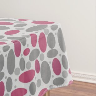 Nappe rétro, années 60, pois, gris et rose