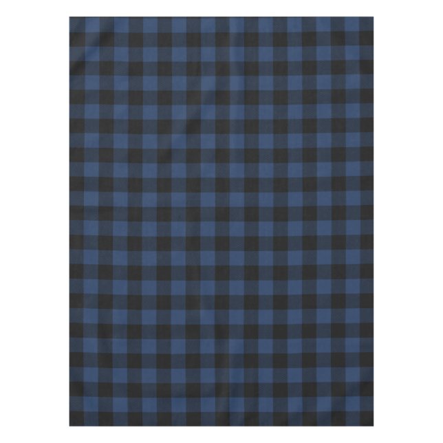 Nappe Retro Buffalo Plaid Tartan Motif Black Navy Bleu (Devant)