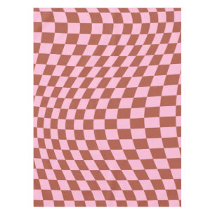 Nappe Retro Check Motif Rose et tableau de bord Brown