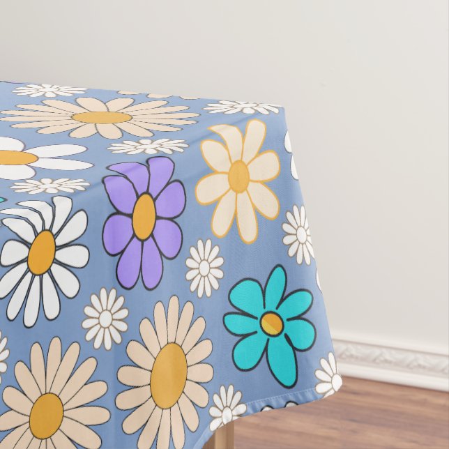 Nappe Retro Daisy Motif Simple.01. L Blue BG (In Situ)
