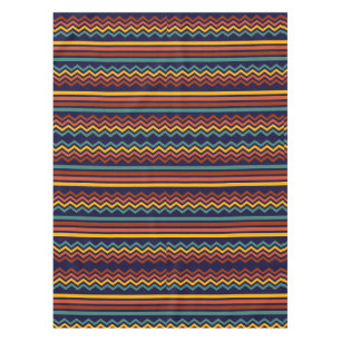Nappe Rétro des années 70 marine et moutarde chevrons bo