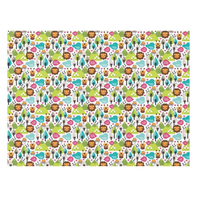 Nappe rétro faune de lion de safari d'enfants (Devant (Horizontal))