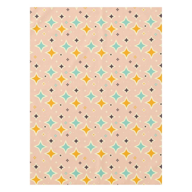 Nappe Retro geometric pattern with teal, orange, black (Devant)