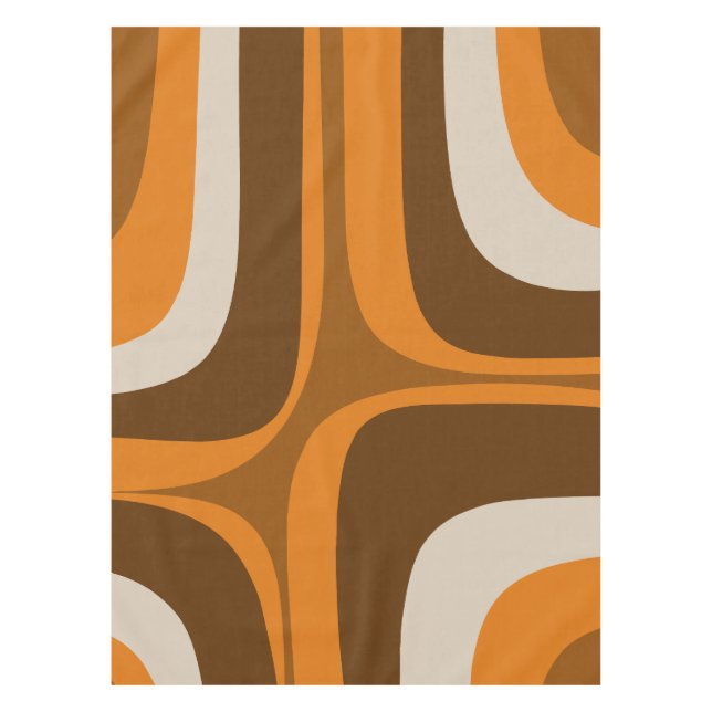 Nappe Retro Groove Mid-Century Motif moderne les années  (Devant)