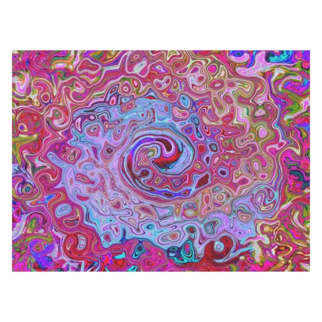 Nappe Rétro Groovy Abstrait Tourbillon Lavande et Magent (Devant (Horizontal))