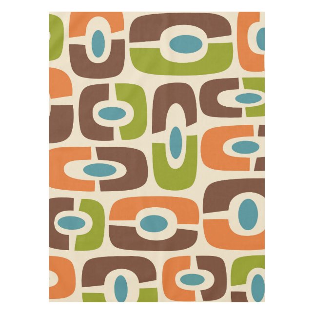 Nappe Retro Mid-Century moderne Cosmique Abstrait Motif (Devant)