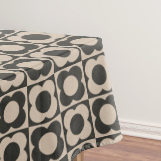Nappe Retro modern -Flower Checkerboard - neutral taupe