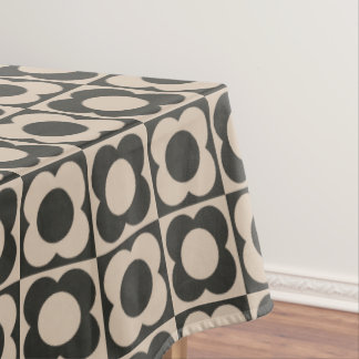 Nappe Retro modern -Flower Checkerboard - neutral taupe