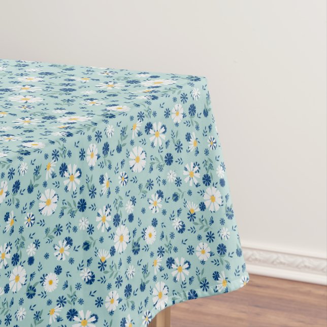 Nappe Retro motif floral avec marguerites. (In Situ)