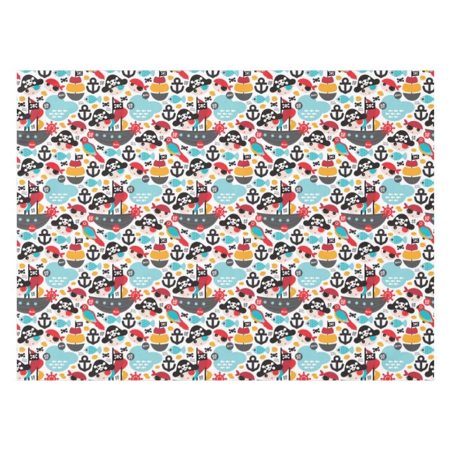 Nappe Rétro navigation d'illustration de pirates (Devant (Horizontal))