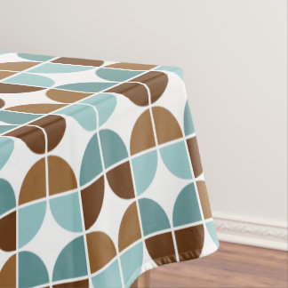 Nappe Retro Quartiers Motif Brown bleu