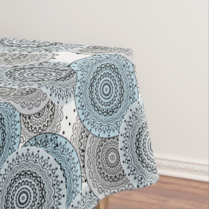 Nappe Rétro, rétro motif, bleu et gris, élégant