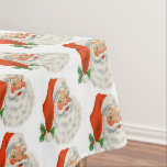 Nappe Rétro Vintage Jolly Santa Claus de Christmas<br><div class="desc">Une nappe avec une photo festive rétro. Le vieux Père Noël Jolly avec ses joues rousses et son sourire chaleureux et amical. Un peu de nostalgie de l'ancienne école pour les vieux temps,  cette image rappelle les souvenirs des célébrations du passé de Noël.</div>