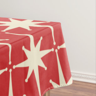 Nappe Retro Vintage Moyen-Siècle étoiles Atomique Crè