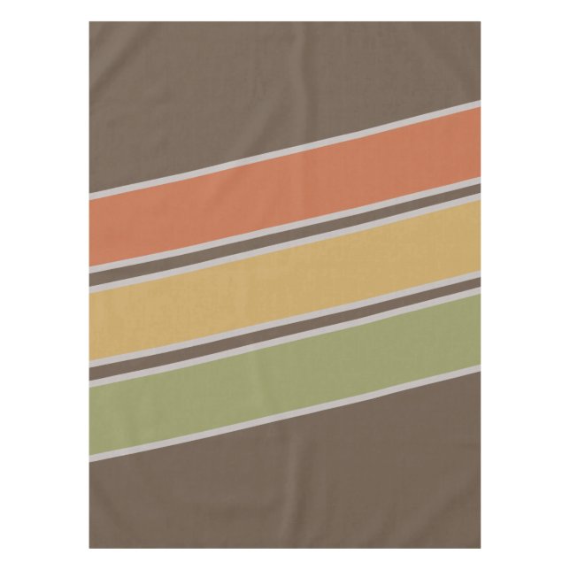 Nappe Rétro Vintage simple à trois bandes Brown (Devant)