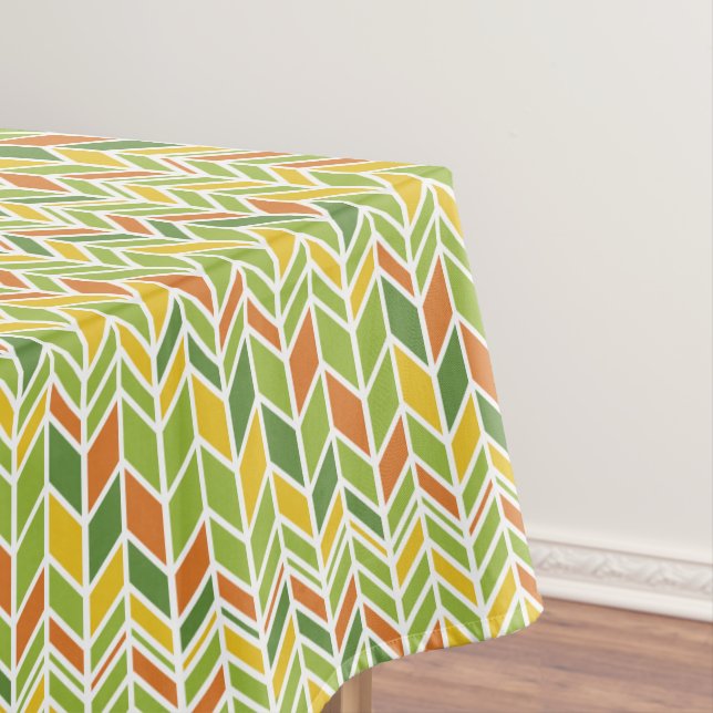 Nappe Rétro Zig-Zag Orange & Green Chevron (In Situ)