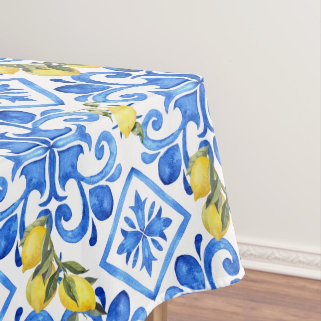 Nappe Rideau Méditerranéen Bleu Citron Chic (In Situ)