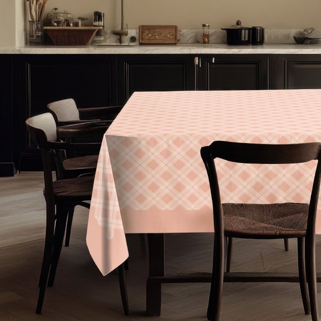 Nappe Robe de Corail Rustique Gris Plaid pour événements (Rustic Coral Grey Plaid Tablecloth for Events)
