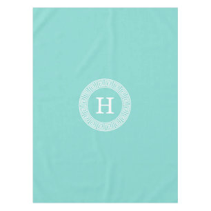 Nappe Robin Oeuf Wht Grille Grecque Cadre Rnd Initial Mo