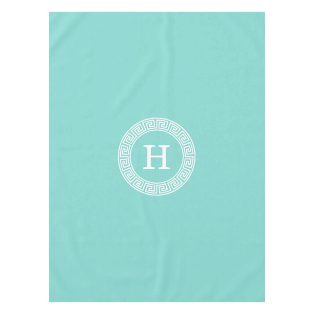 Nappe Robin Oeuf Wht Grille Grecque Cadre Rnd Initial Mo (Devant)