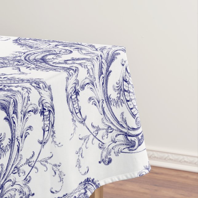 Nappe Rococo Motif baroque bleu et blanc (In Situ)