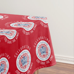 Nappe ROI CHARLES III Coronation Souvenir rouge
