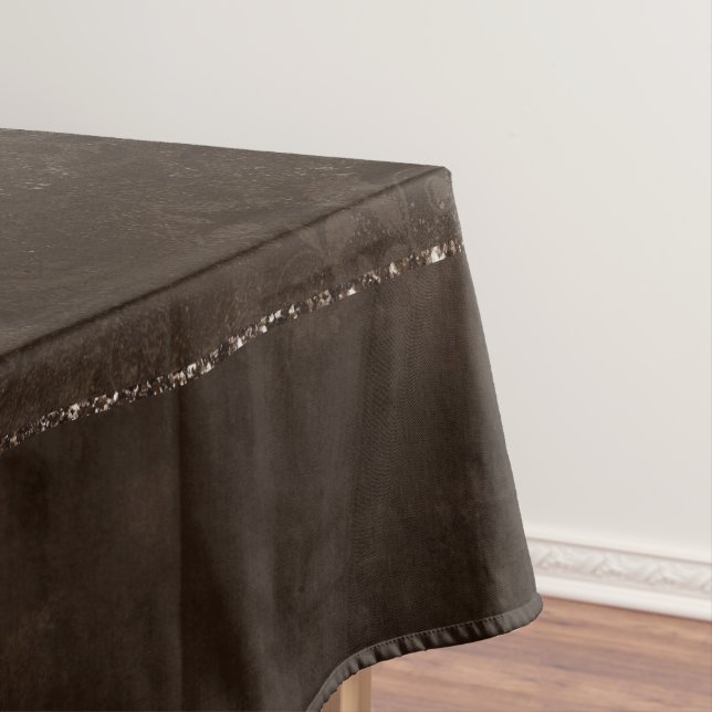 Nappe Romance en bronze de minuit | Satiny Grunge Damask (In Situ)