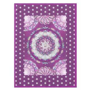 Nappe Rosace rouge cardinale et flocon de neige