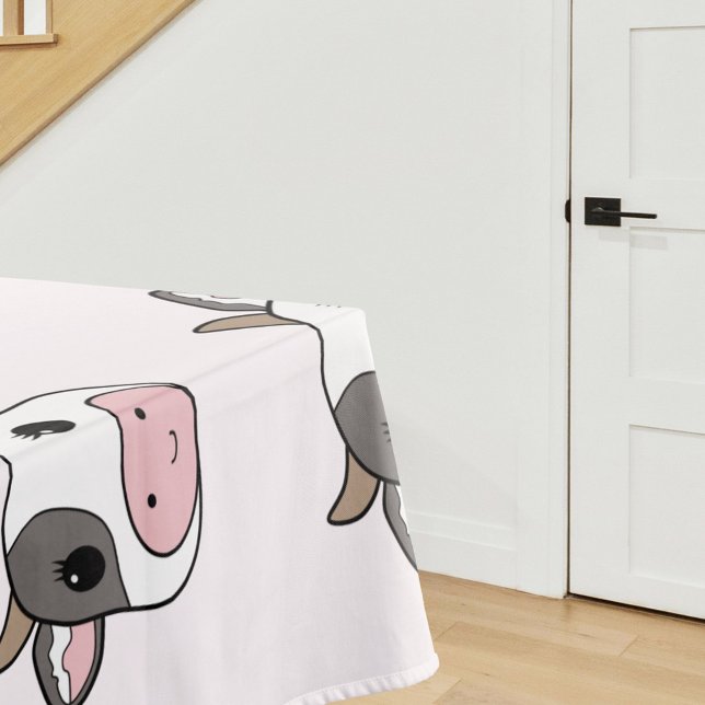 Nappe rose avec motif de vache mignonne (Cute Cow Tablecloth)