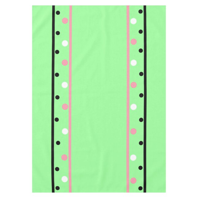 Nappe Rose Blanc Points Verts (Devant)