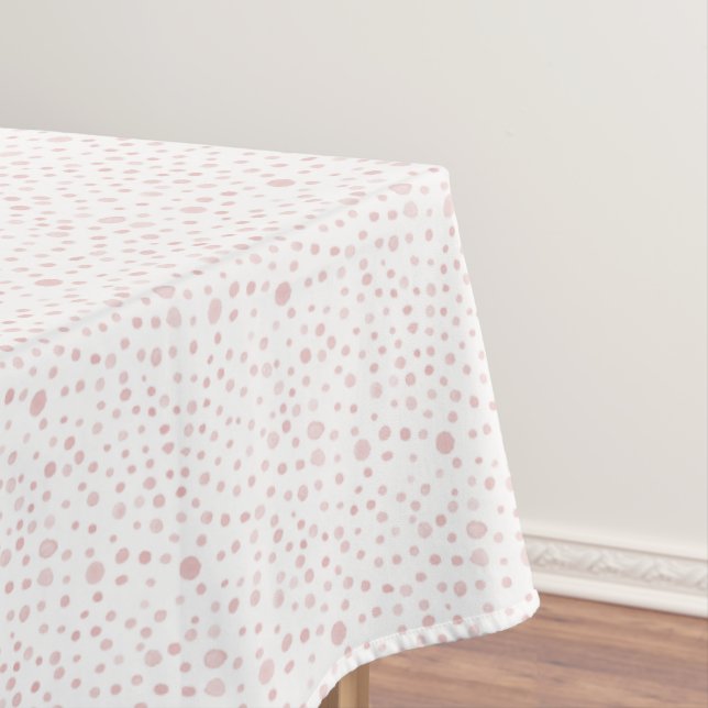 Nappe Rose Confetti Aquarelle points tissu table (In Situ)