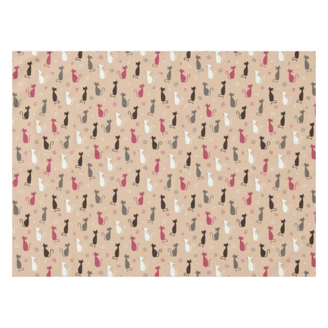 Nappe rose de motif de chats (Devant (Horizontal))