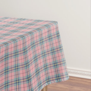 Nappe Rose de pastels de ressort, bleu, plaid d'Aqua