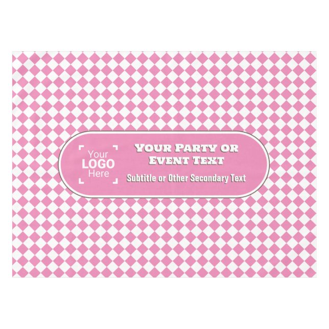 Nappe Rose / Diamant Blanc do-it-yourself Central Texte  (Devant (Horizontal))