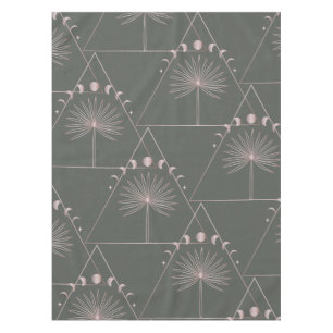 Nappe Rose élégant Gold Grey Palm Leaf Phases Lune Art