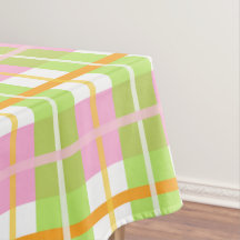 Nappe rose et verte 52" de coton de plaid x70 "
