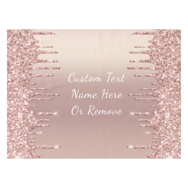Nappe Rose Gold Parties scintillant Nom de texte personn (Devant (Horizontal))