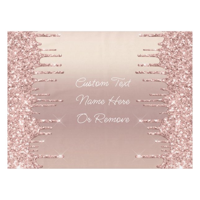 Nappe Rose Gold Parties scintillant Texte personnalisé V (Devant (Horizontal))