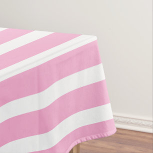 Nappe Rose lavande blanc simple rayé horizontal