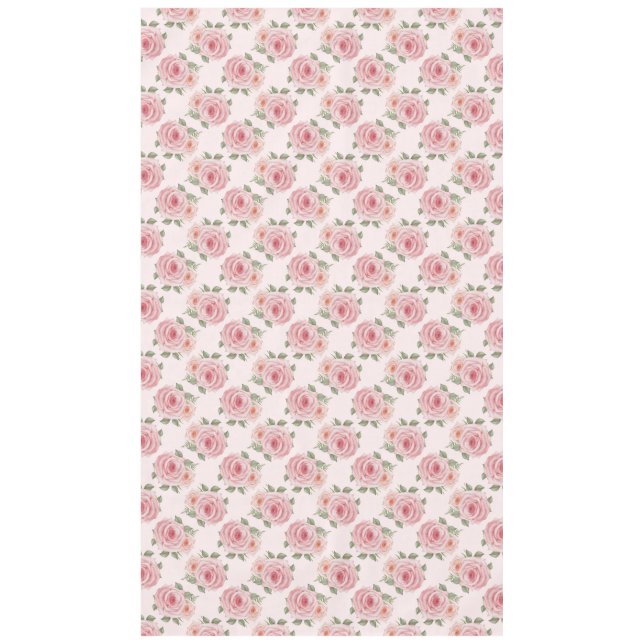 Nappe Roseraie rose vintage cottage motif floral (Devant)