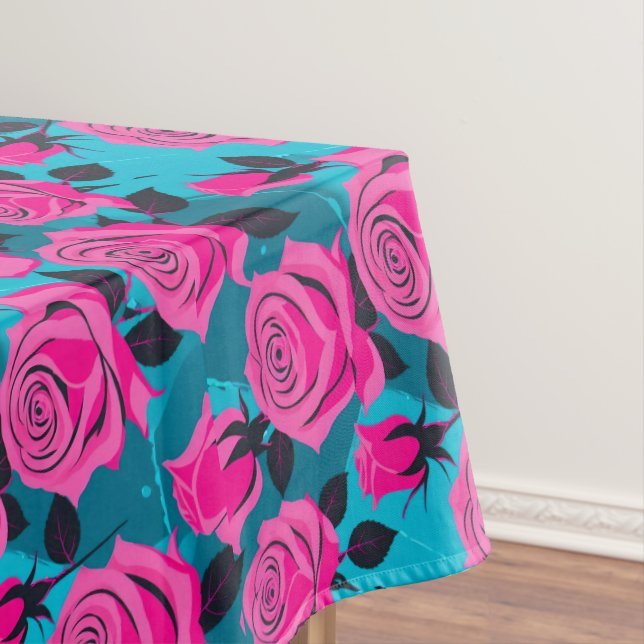 Nappe Roses Abstraites Audacieuses En Rose Néon  (In Situ)