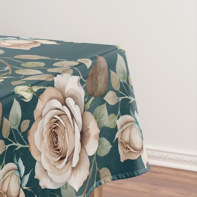 Nappe Roses Aquarelles Dans Des Teintes Pâles  (In Situ)
