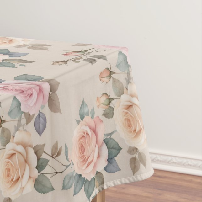 Nappe Roses aquarelles délicates dans des couleurs paste (In Situ)