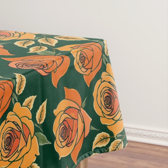 Nappe Roses dans diverses nuances d'orange et de jaune (In Situ)