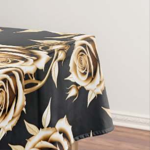 Nappe Roses Dorées Avec Des Bords Métalliques Pointus