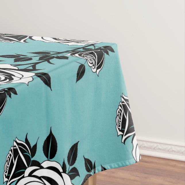 Nappe Roses noires et blanches illustrées  (In Situ)