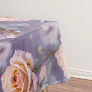 Nappe Roses pastel doux dans des tons de pêche et de ros