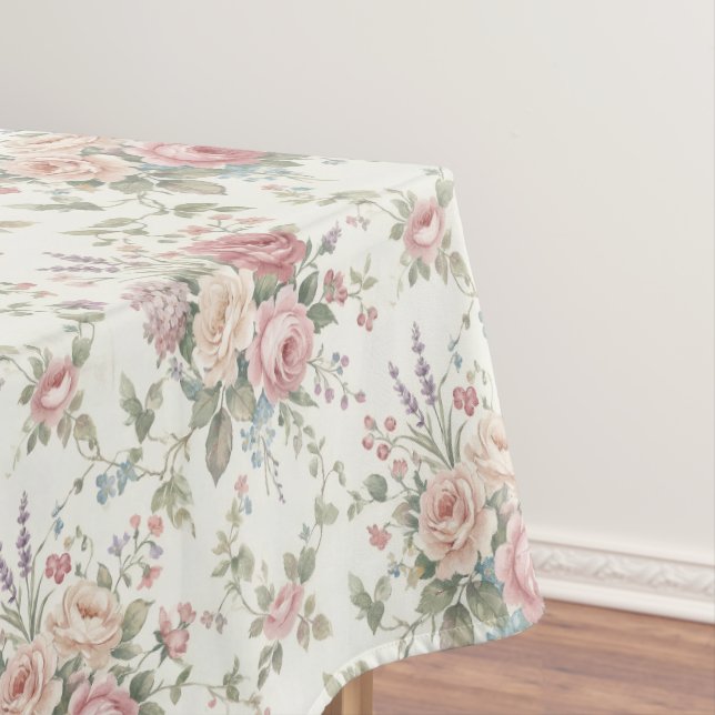 Nappe Roses Pastel Élégant Shabby Chic (In Situ)