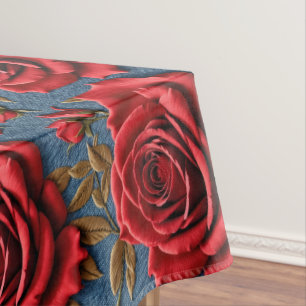 Nappe Roses Rouges Veloutées